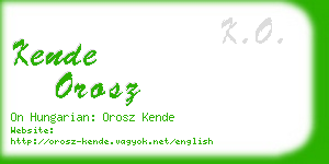 kende orosz business card